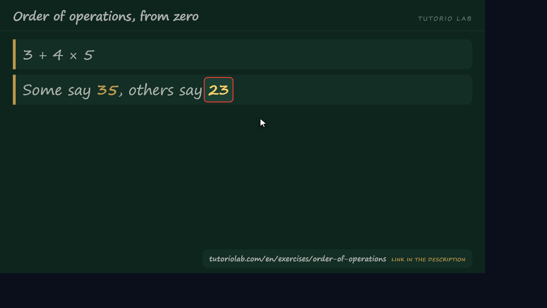 Why an order is needed — Order of operations, from zero