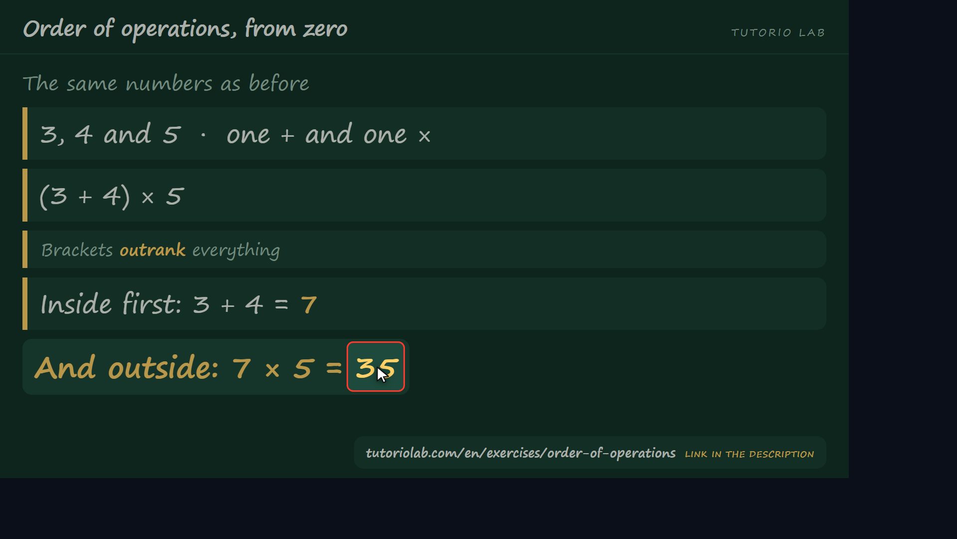 Brackets outrank everything — Order of operations, from zero