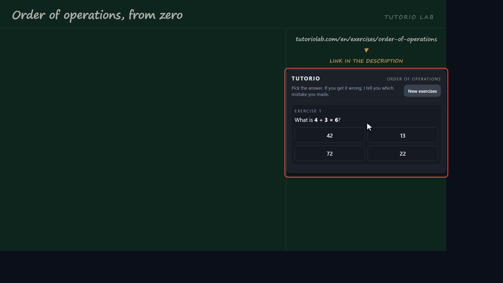 Practise for free — Order of operations, from zero
