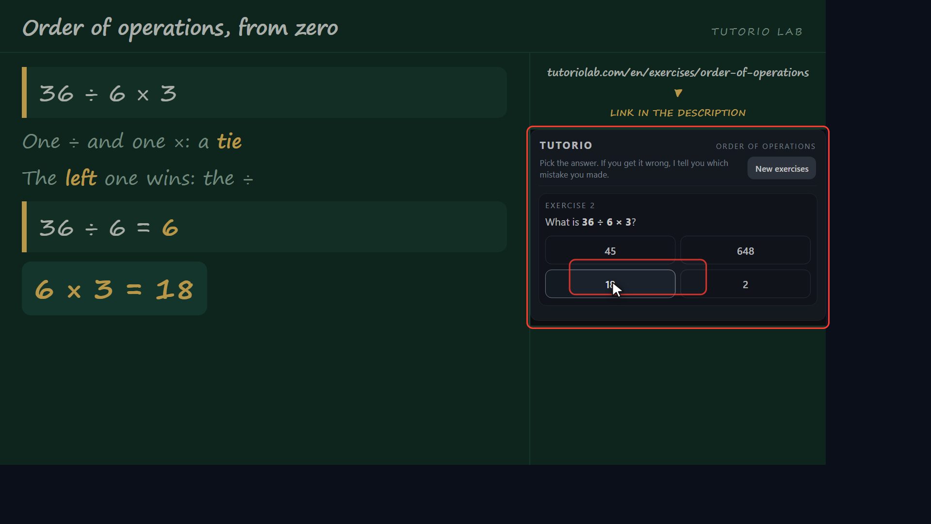 Exercise 2, step by step — Order of operations, from zero