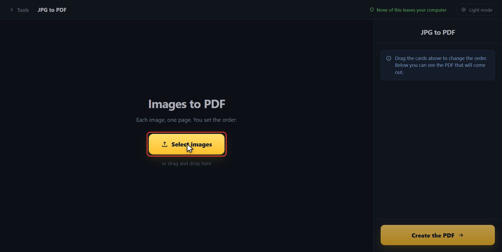 Add your photos — How to turn photos into a PDF