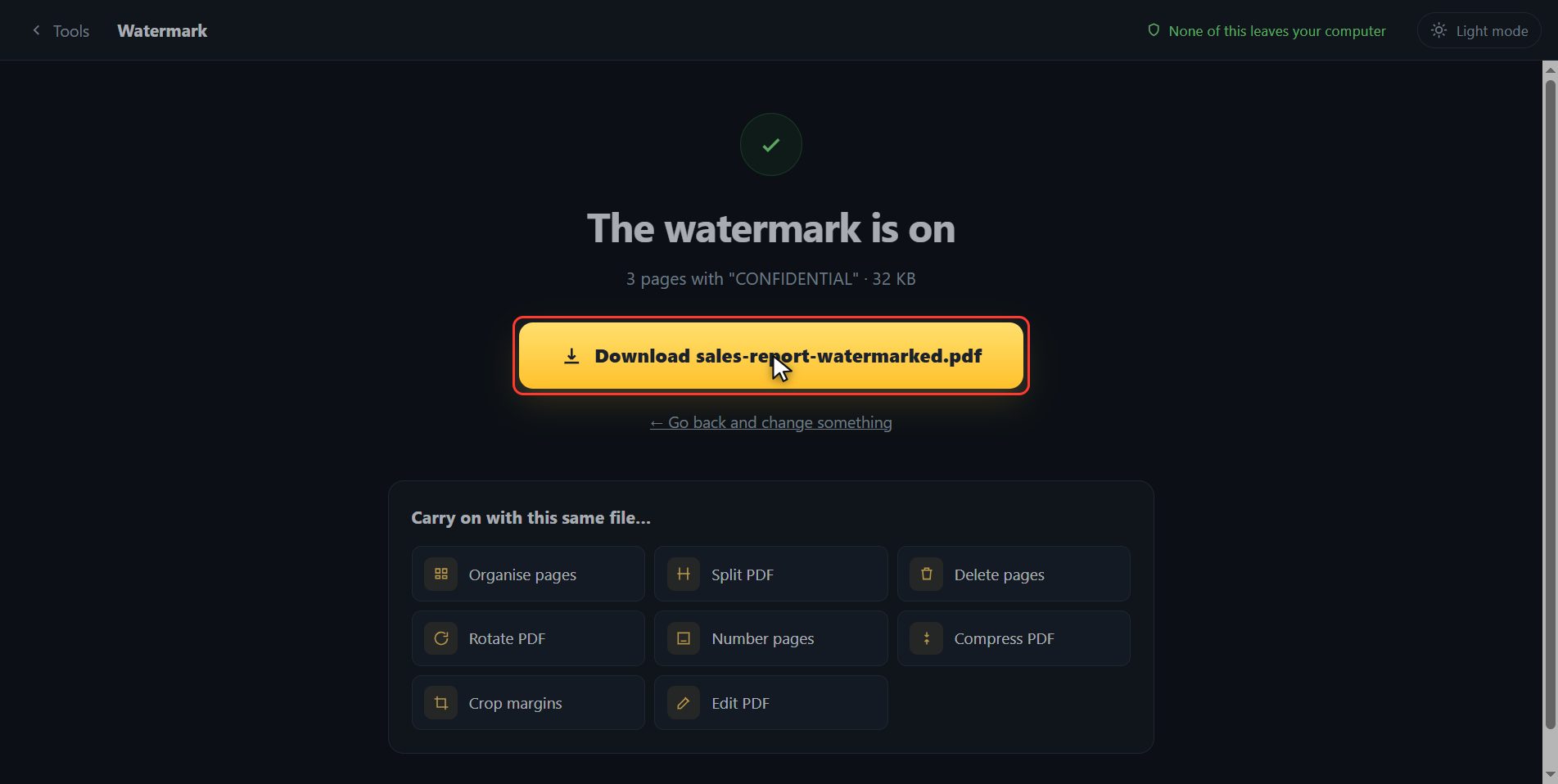 There it is — How to put a watermark on a PDF
