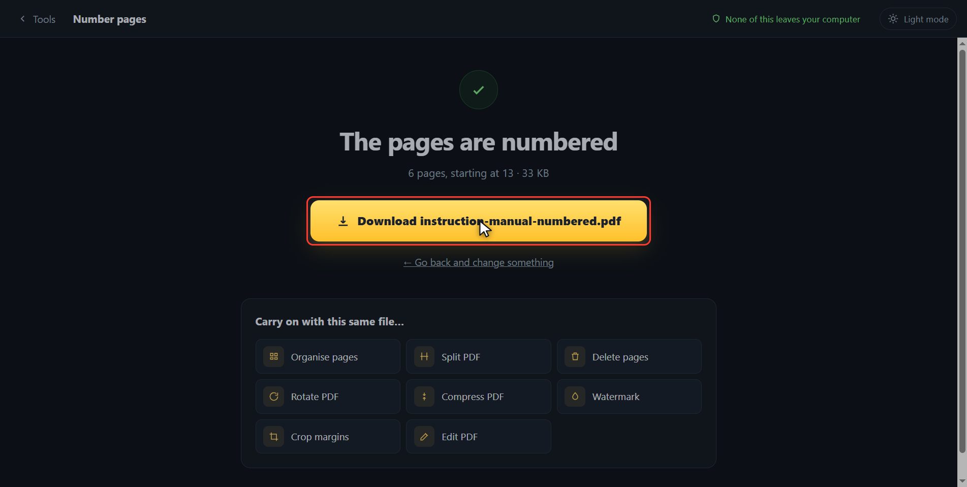 There it is — How to add page numbers to a PDF