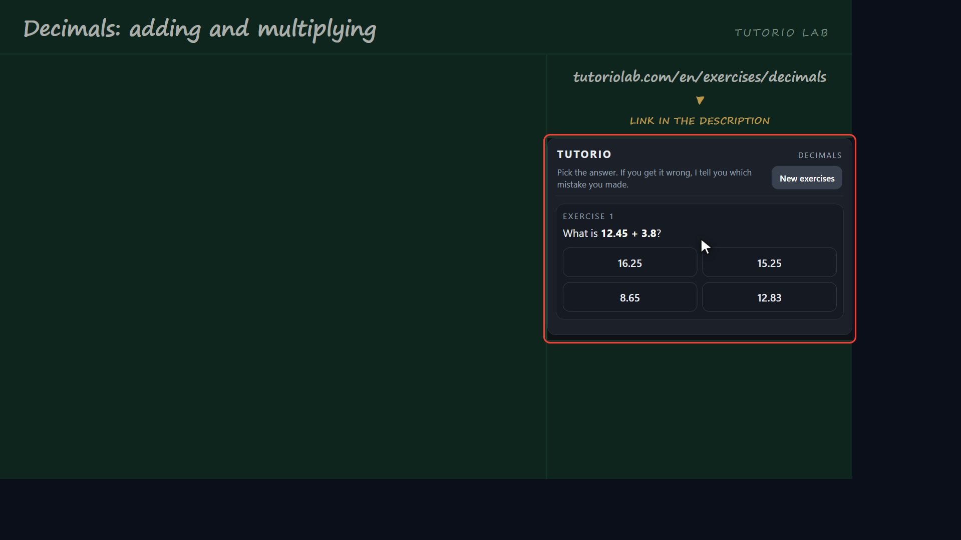 Practise for free — Decimals: adding and multiplying
