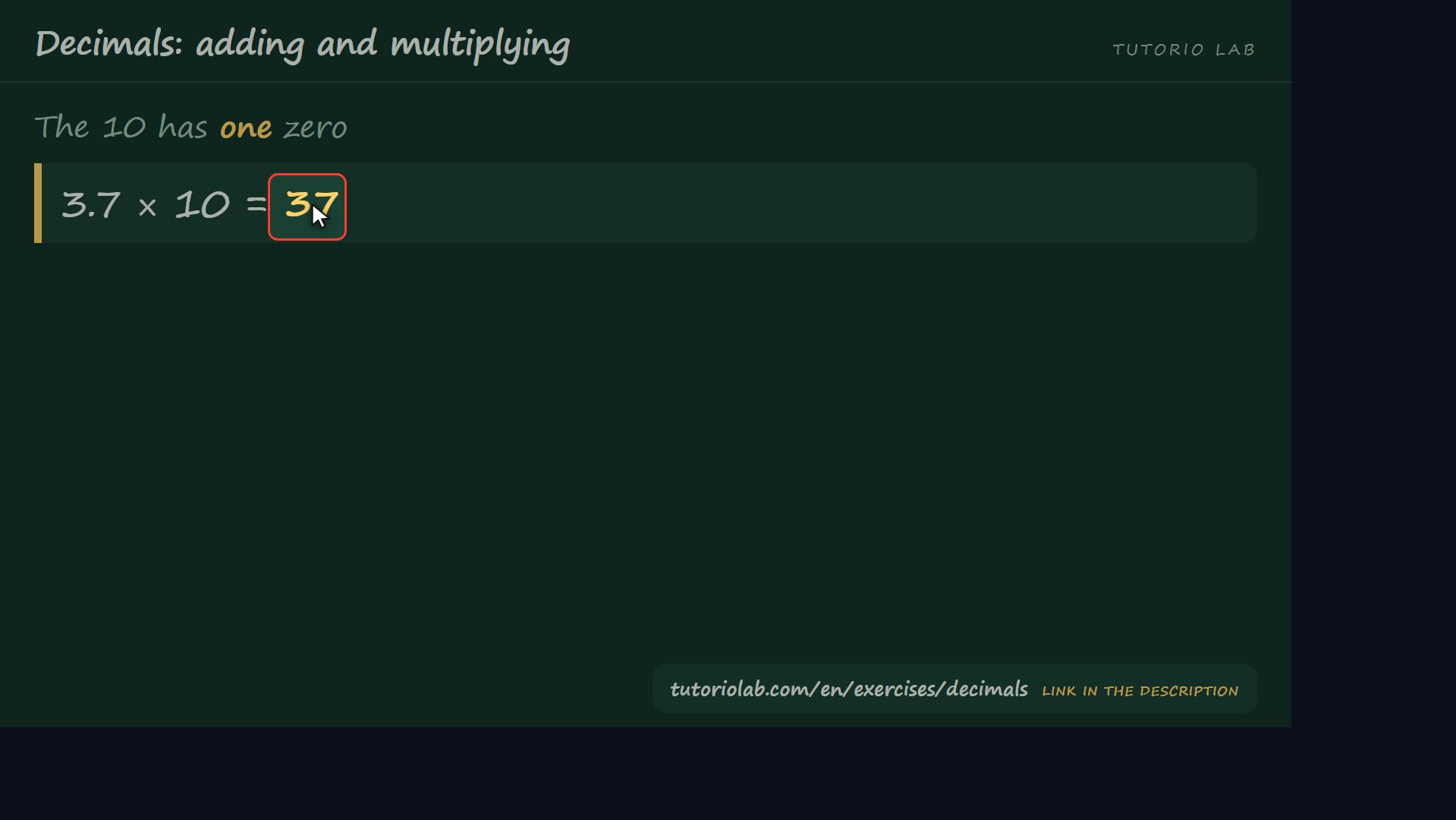 Moving the point — Decimals: adding and multiplying