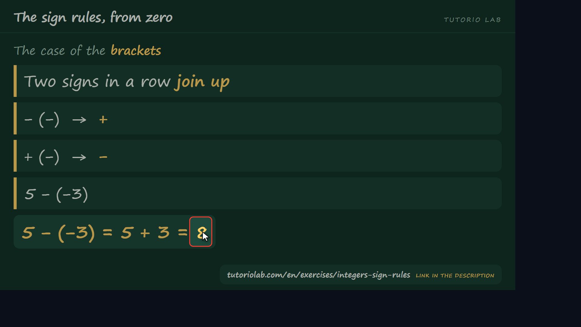 The double sign — The sign rules, from zero