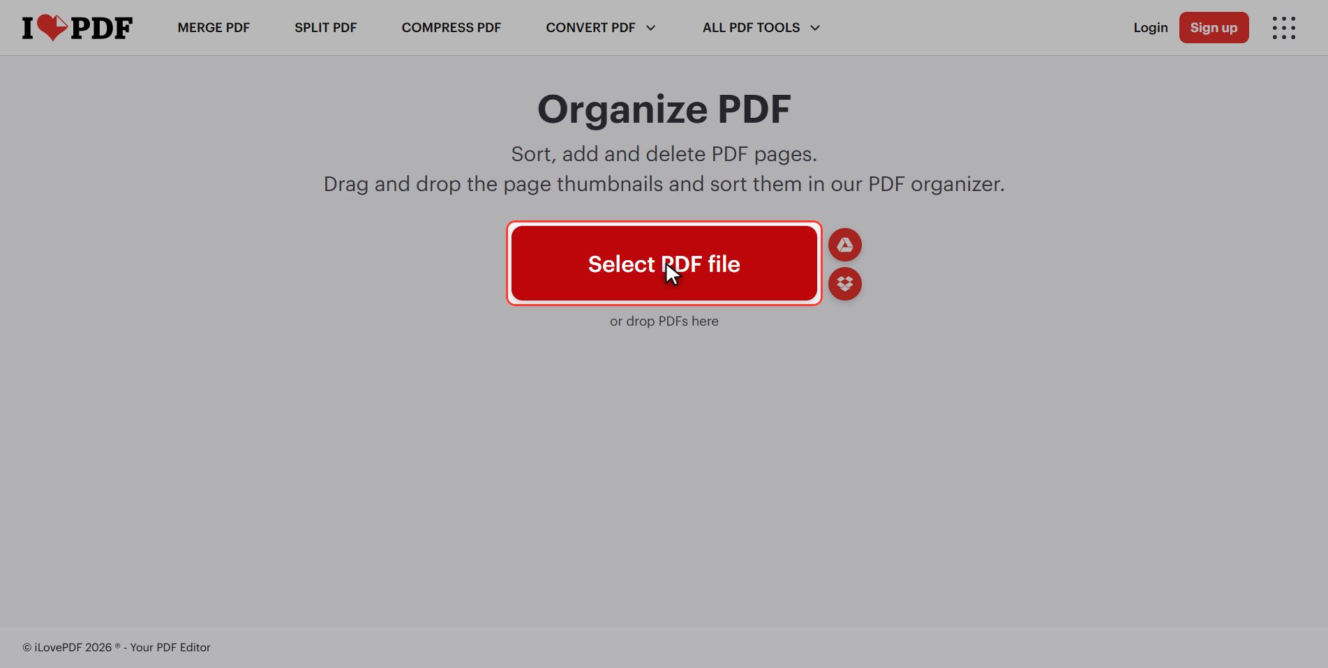 Upload your PDF — How to change the page order of a PDF