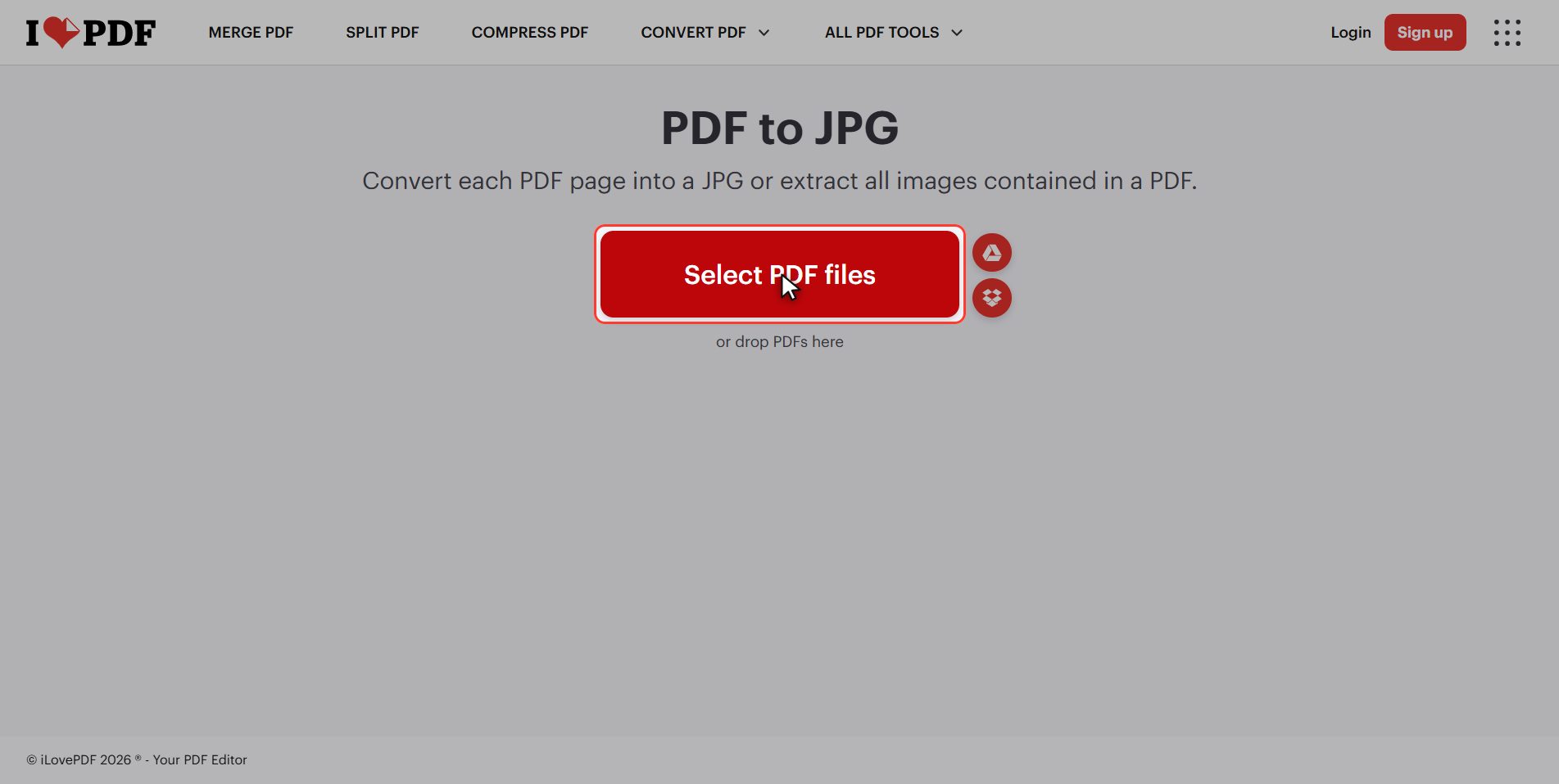 Upload your PDF — How to turn a PDF into images