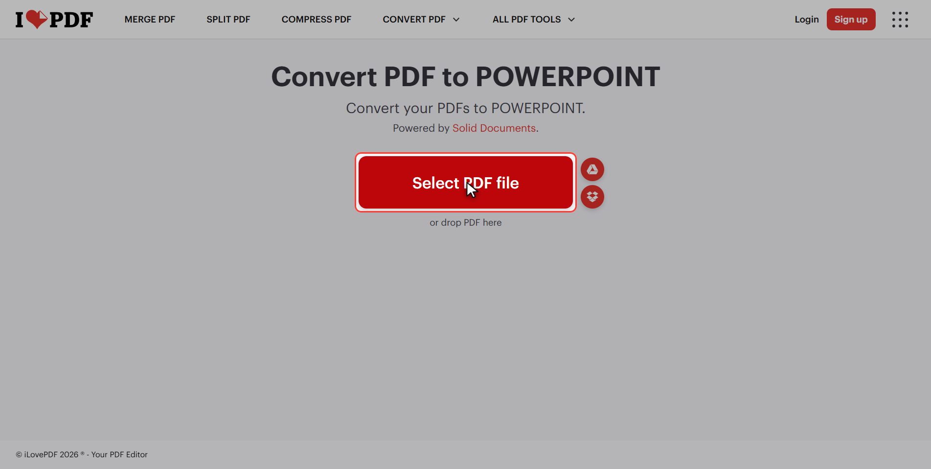 Upload your PDF — How to convert a PDF to PowerPoint