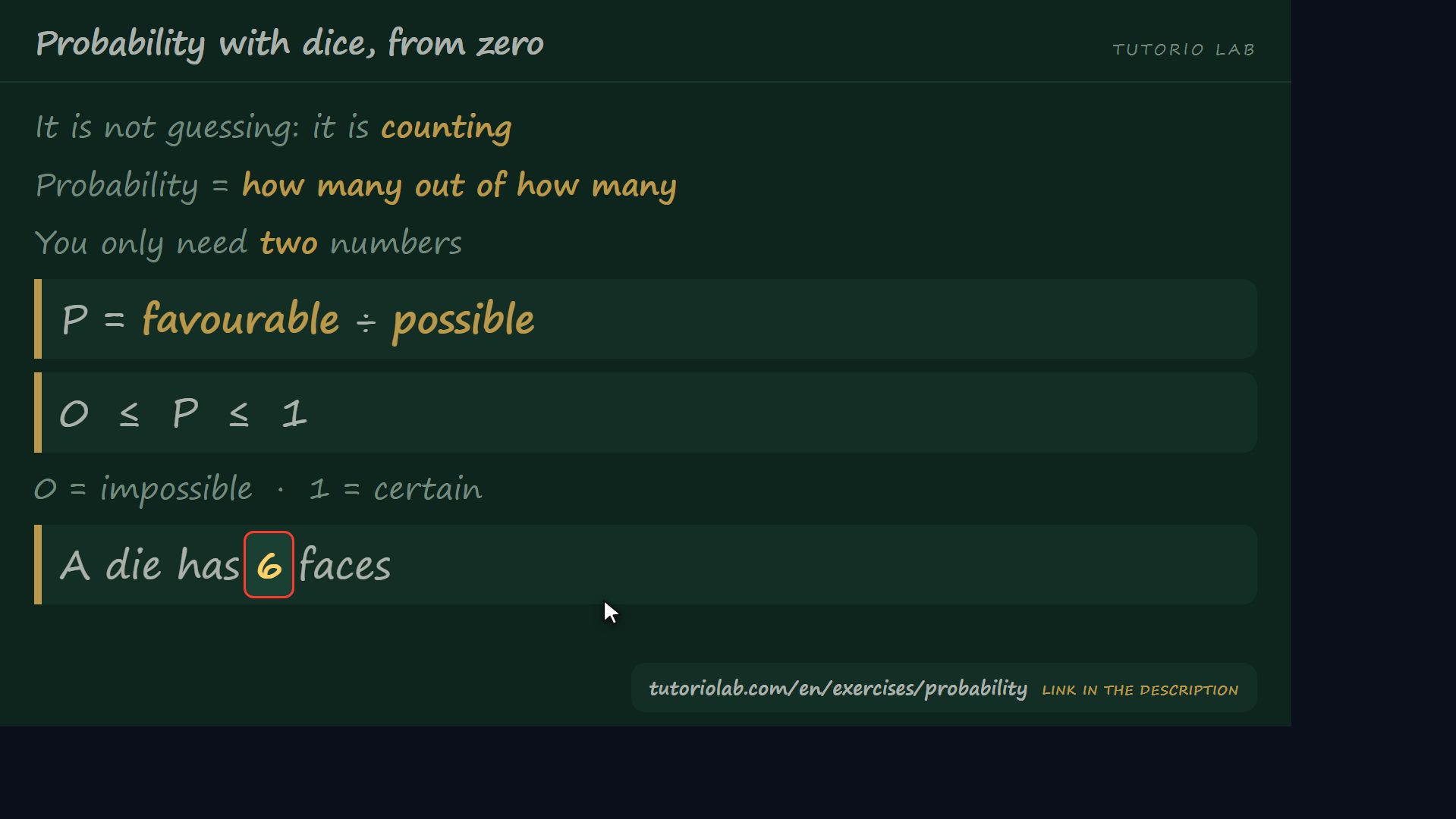 What probability is — Probability with dice, from zero