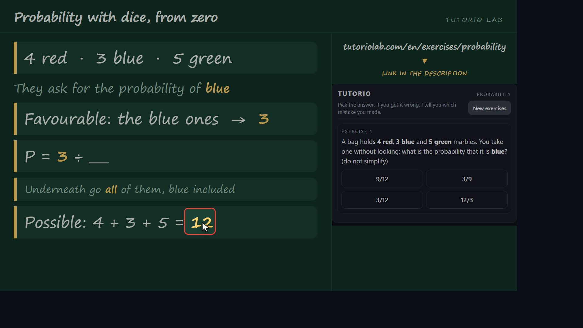 Exercise 1, step by step — Probability with dice, from zero