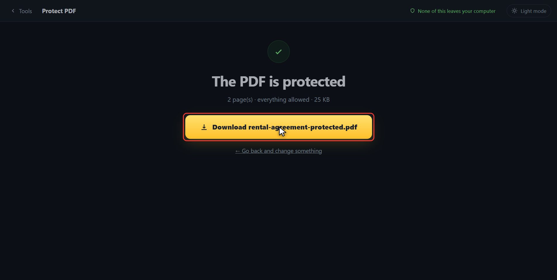 There it is — How to password protect a PDF