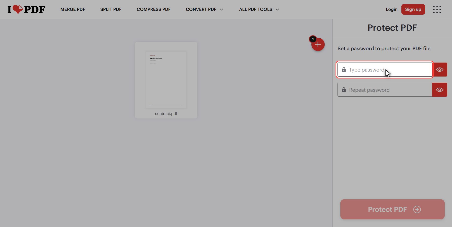 Type the password twice — How to password protect a PDF