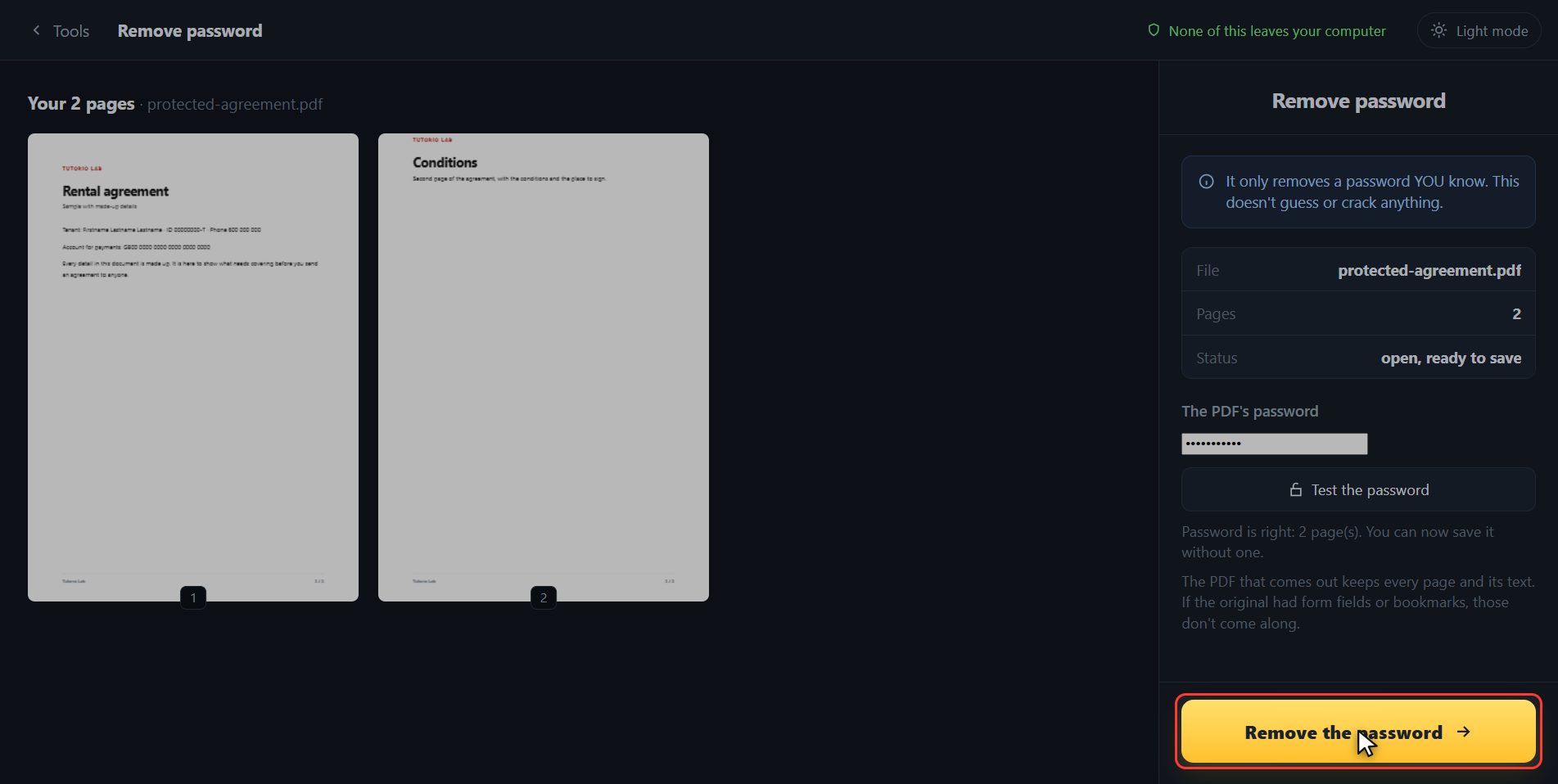 Save it with no lock — How to remove the password from a PDF you can already open