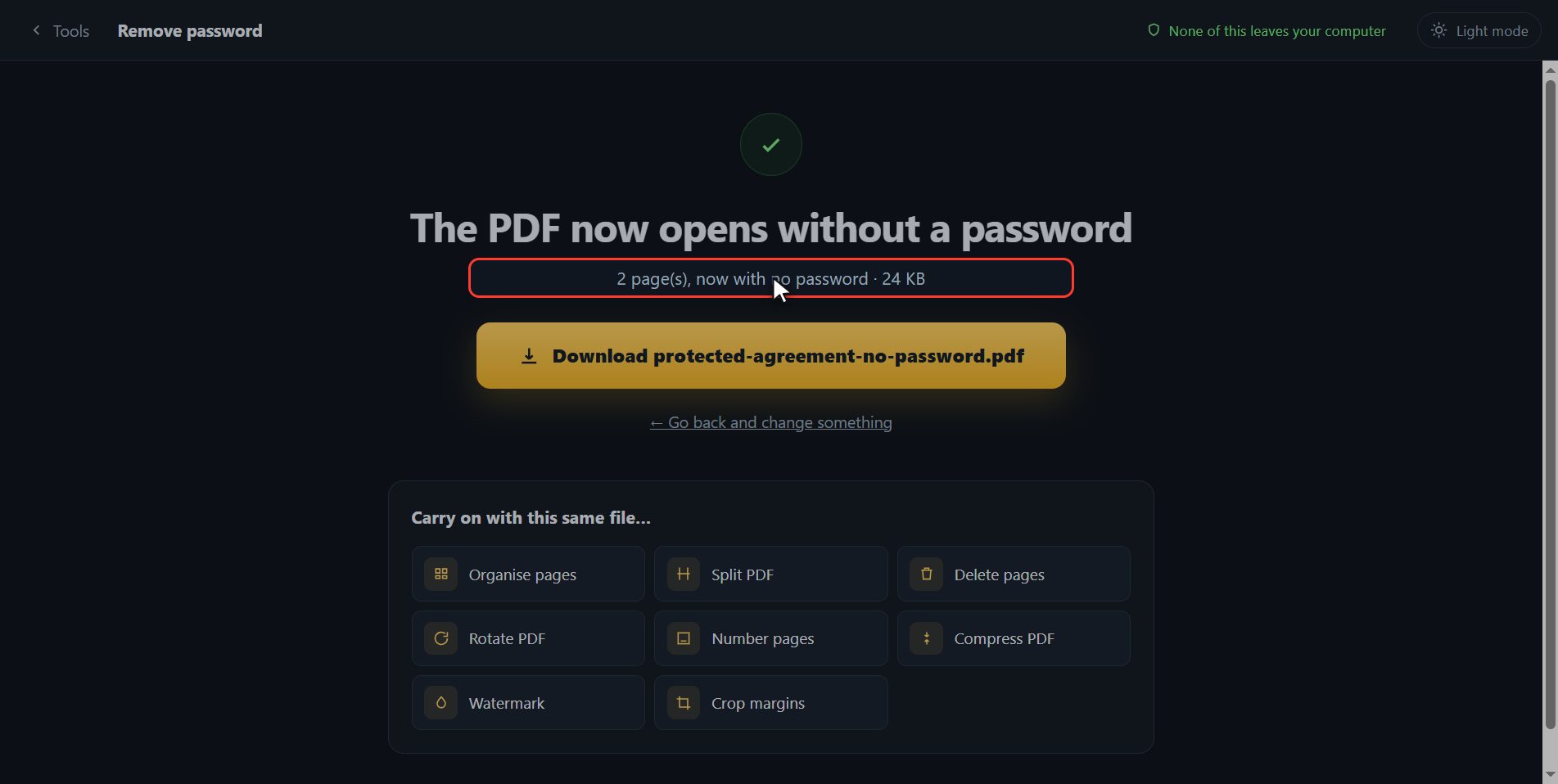 There it is — How to remove the password from a PDF you can already open