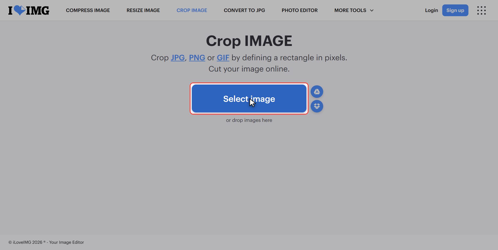 Upload your photo — How to crop an image
