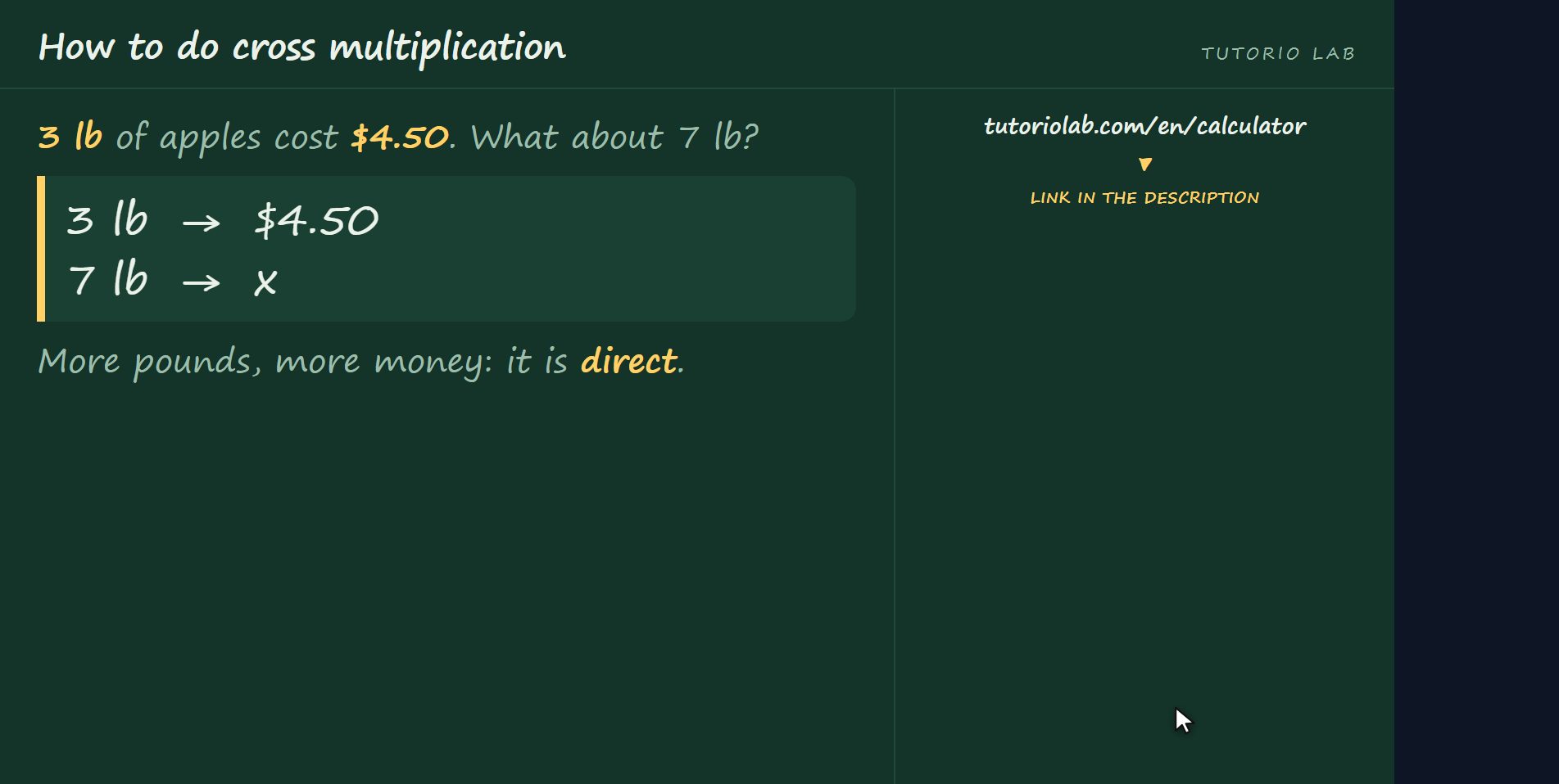A direct example — How to do cross multiplication