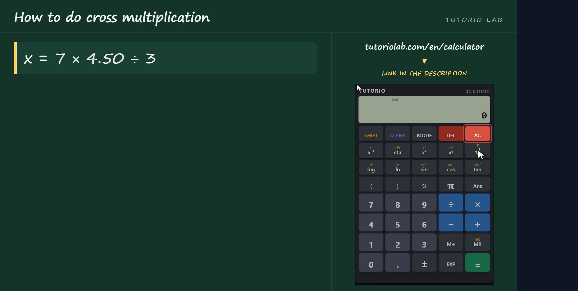 The sum — How to do cross multiplication