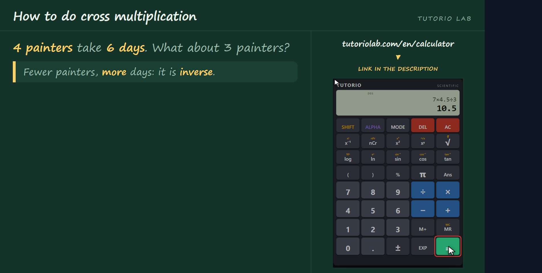 When it is inverse — How to do cross multiplication