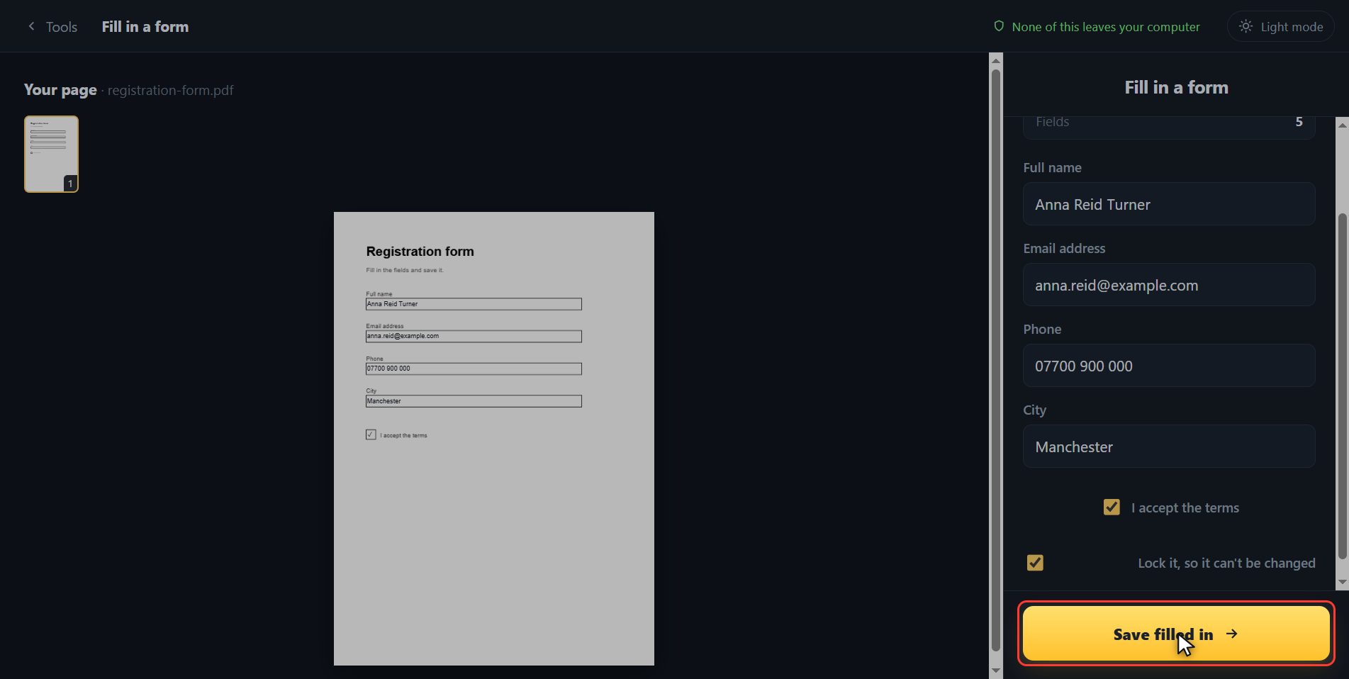 Save it — How to fill in a PDF form without printing it