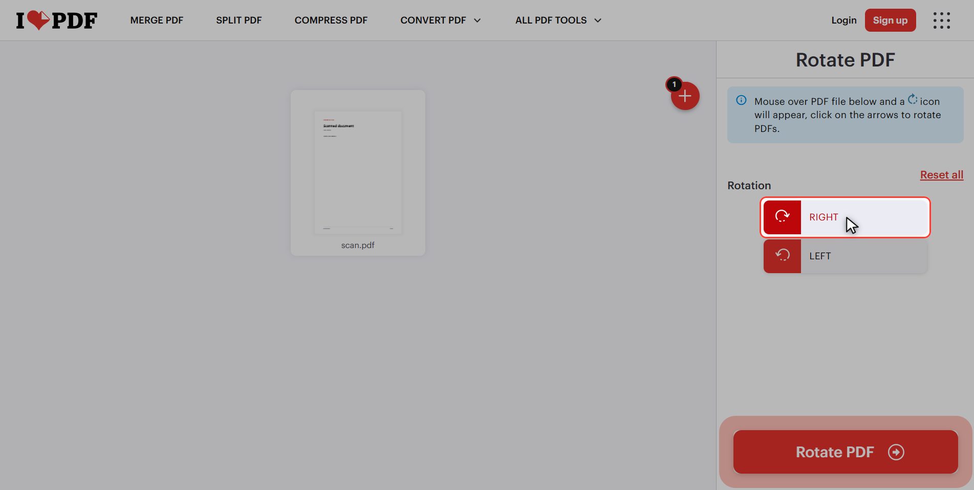 Rotate it with RIGHT — How to rotate a PDF so it stays rotated