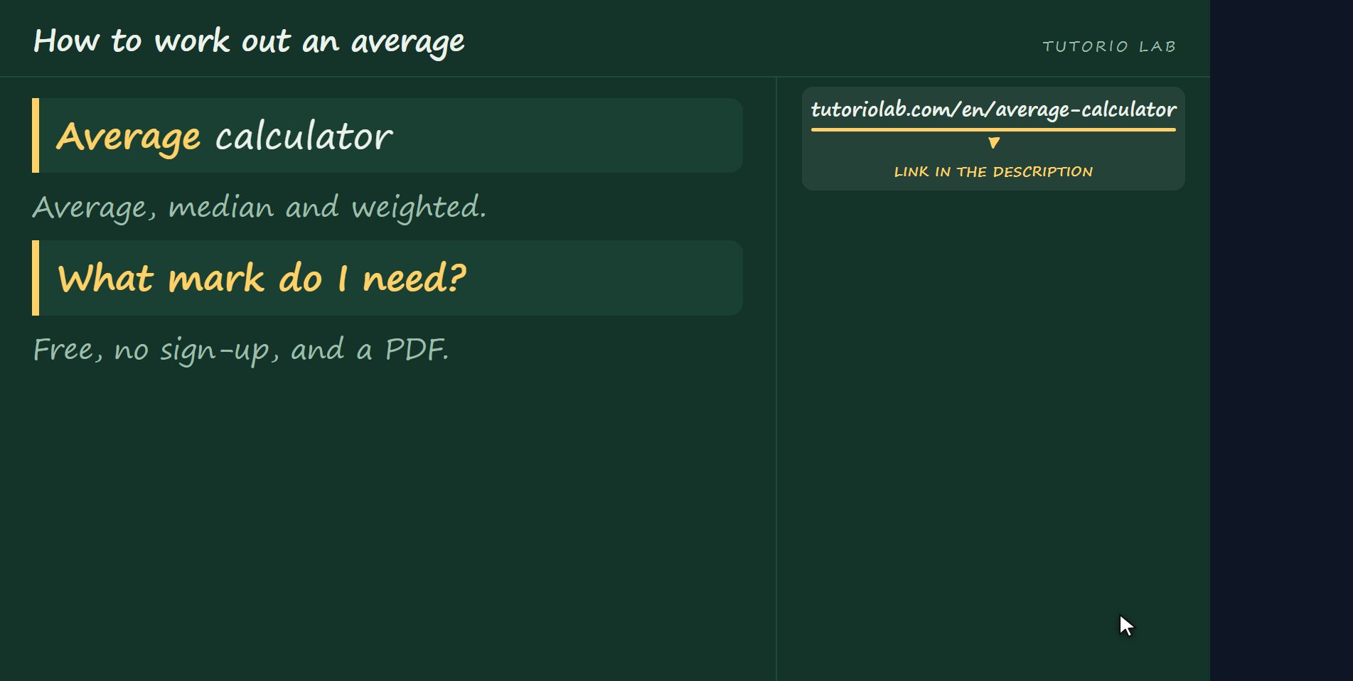 The website does it — How to work out an average