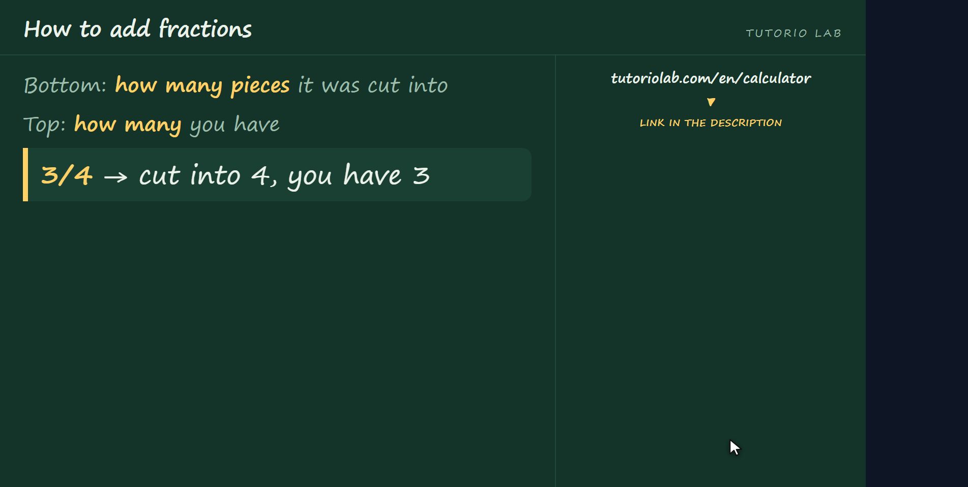 What a fraction is — How to add fractions