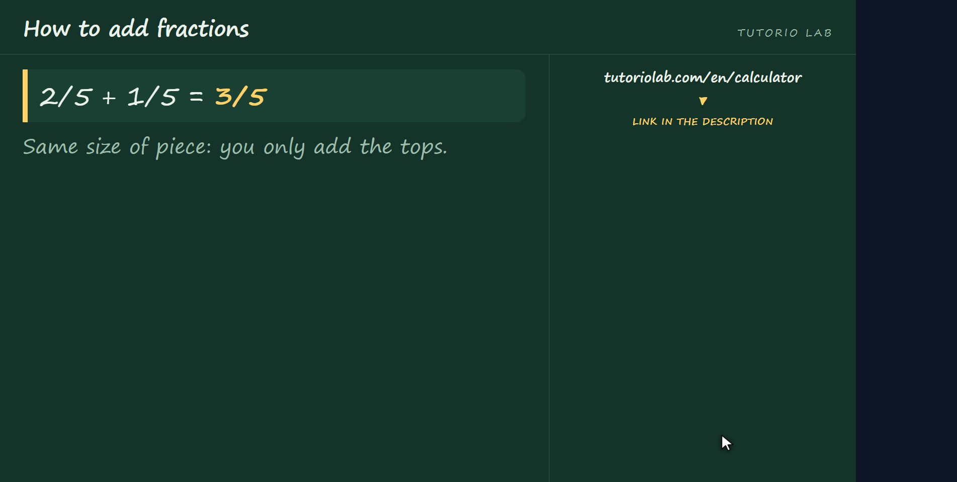 With the same bottom — How to add fractions