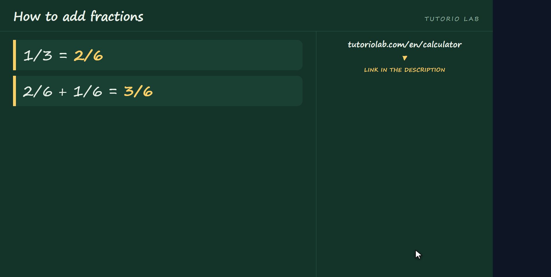 The sum, done — How to add fractions