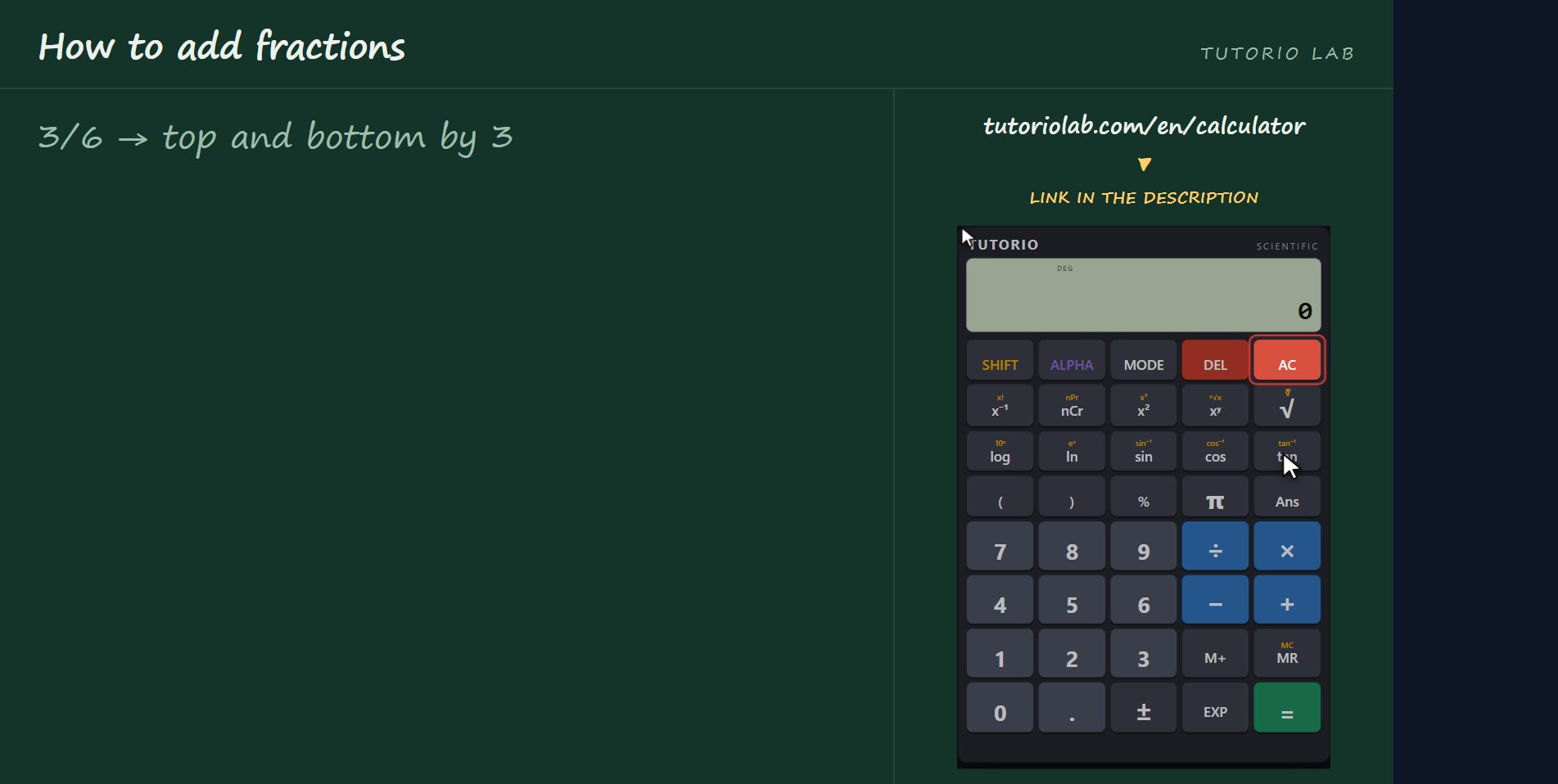 Simplify at the end — How to add fractions