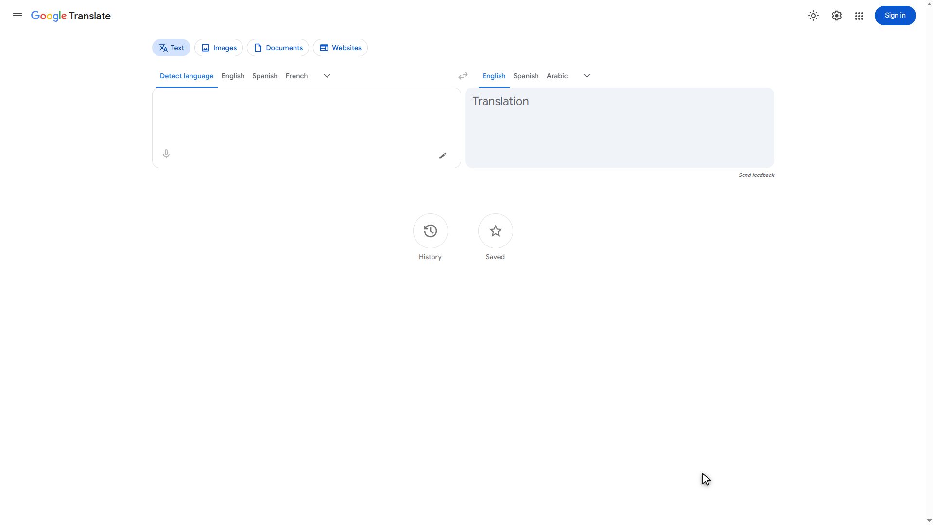 Open Google Translate