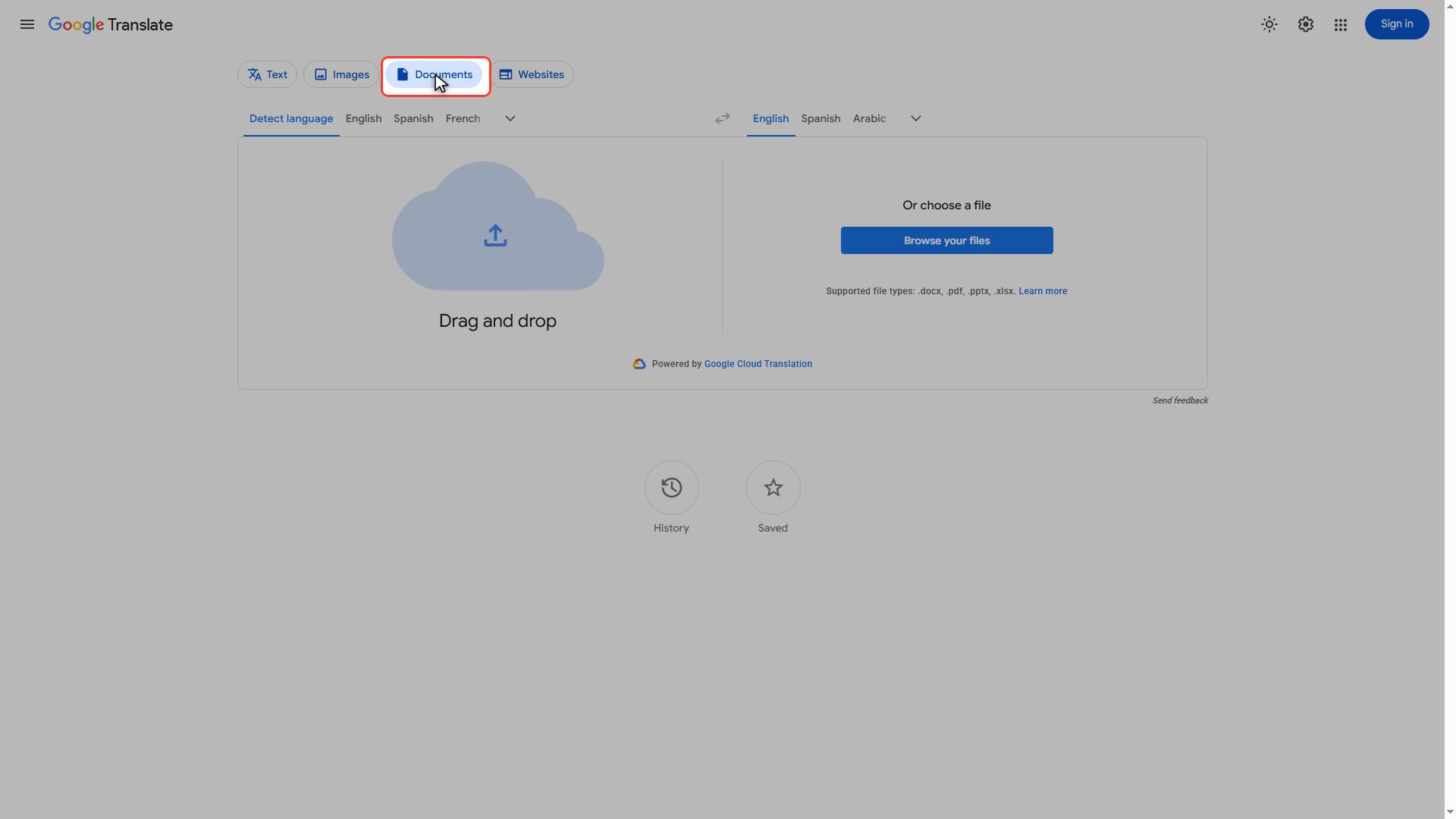 Bonus: translate a PDF or Word file