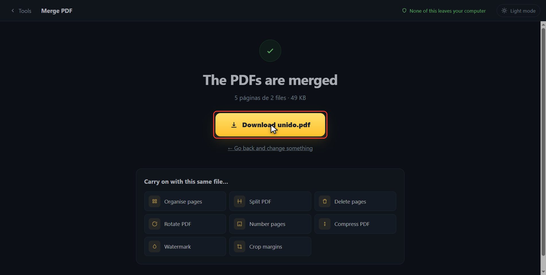 Download it, and carry on — How to merge several PDFs into one