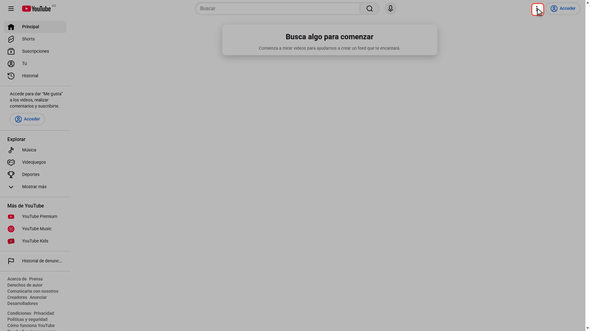 Open the settings menu