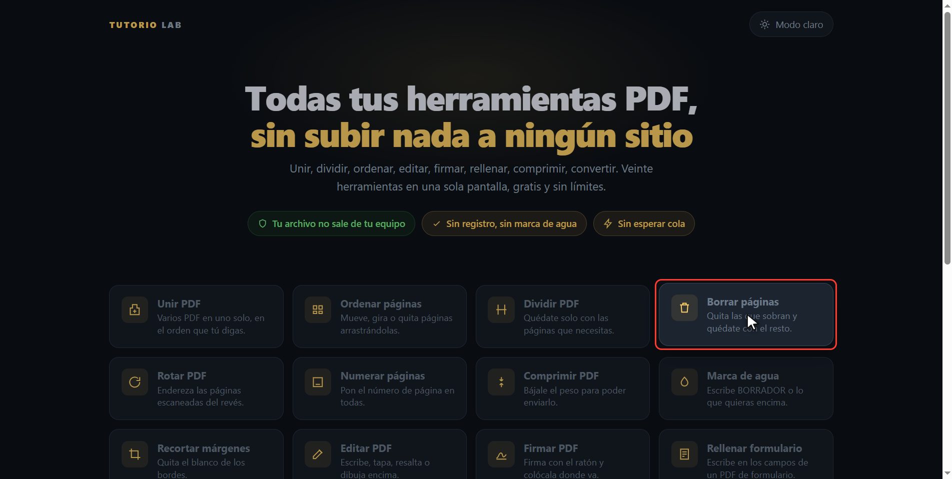 Pulsa "Borrar páginas" — Cómo borrar páginas de un PDF