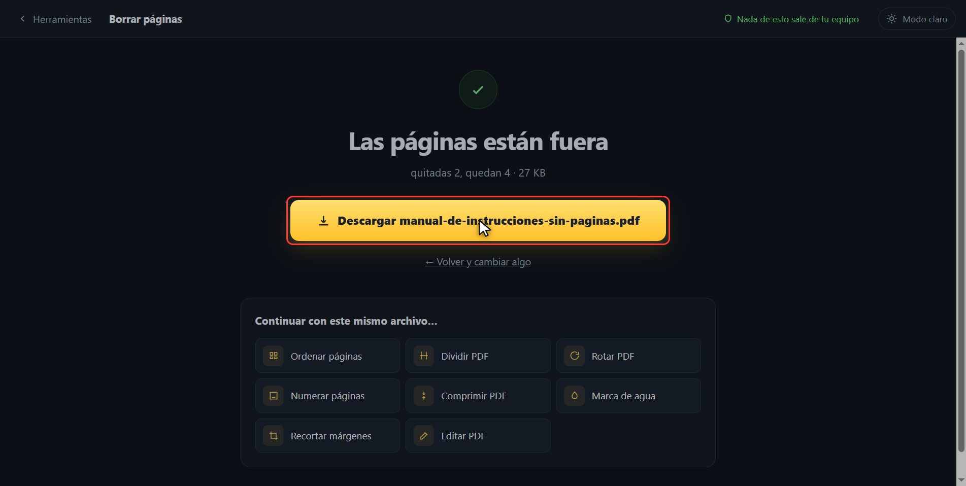 Ya lo tienes — Cómo borrar páginas de un PDF