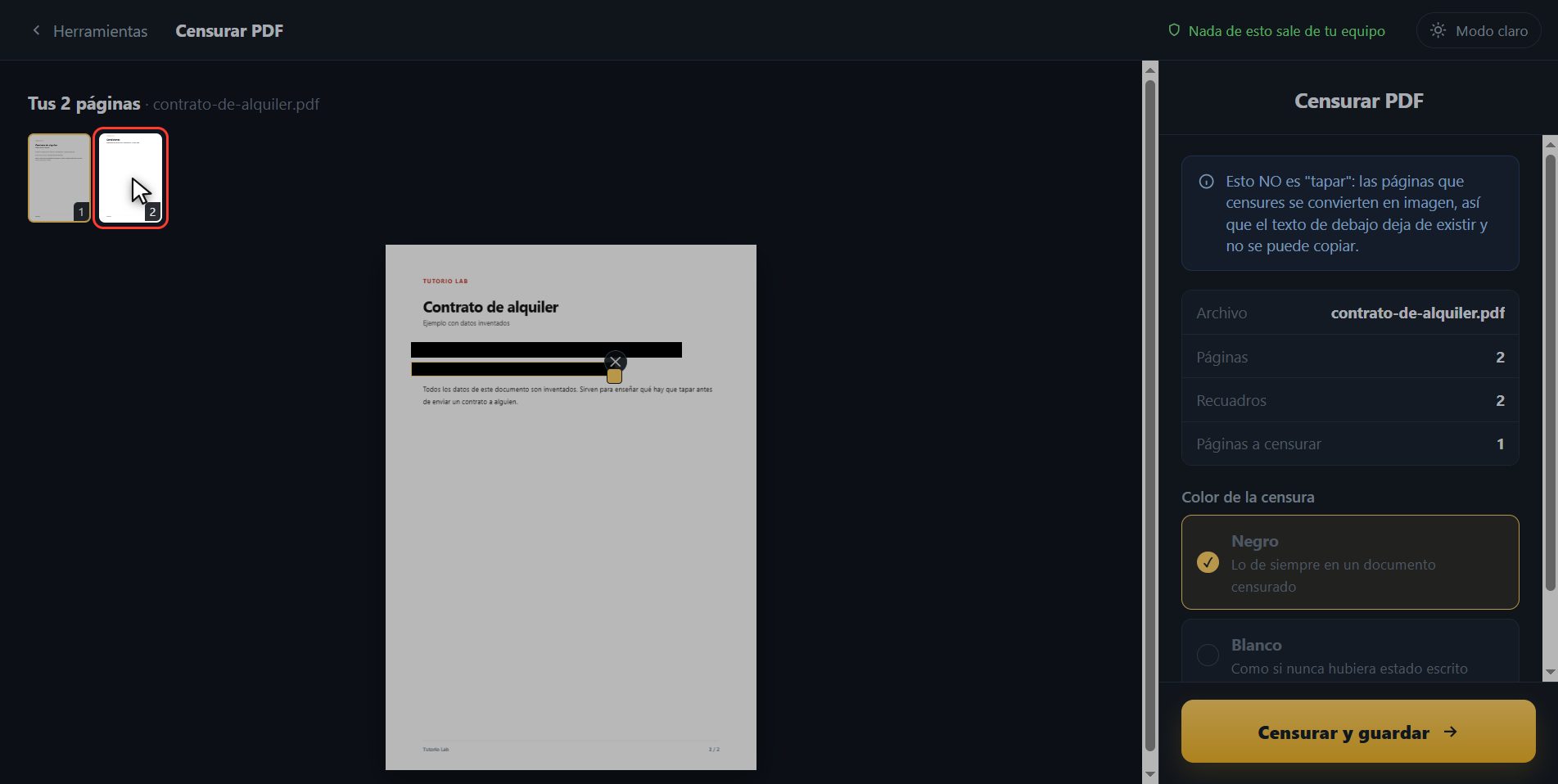 Tacha lo que no puede verse — Cómo tachar datos en un PDF de verdad