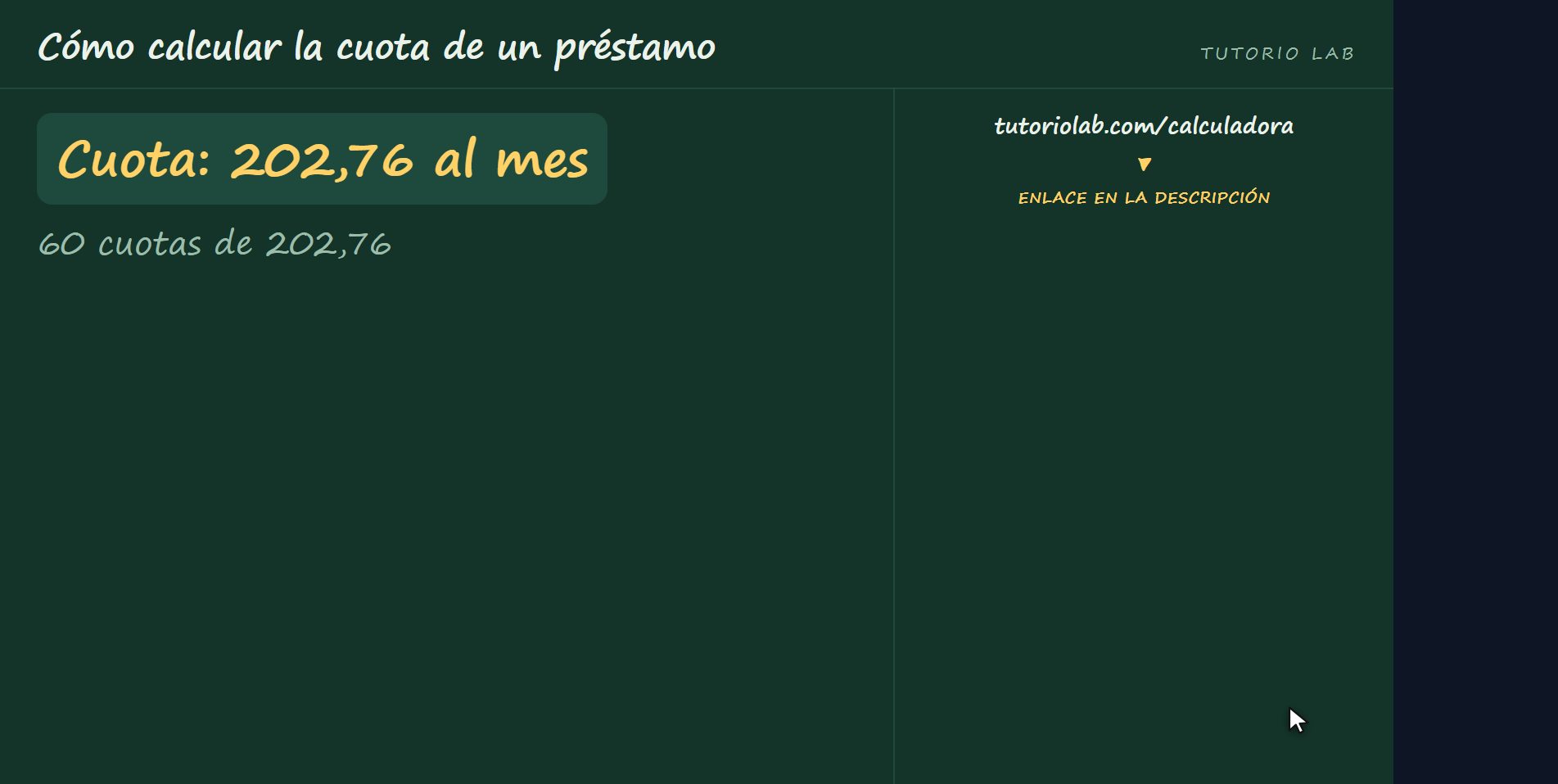 La cuota — Cómo calcular la cuota de un préstamo
