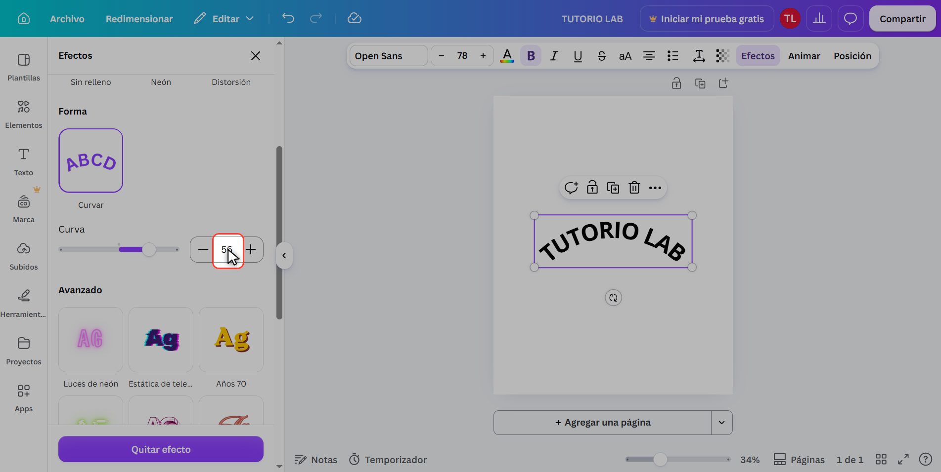 Gradúa la curva — Cómo curvar texto en Canva