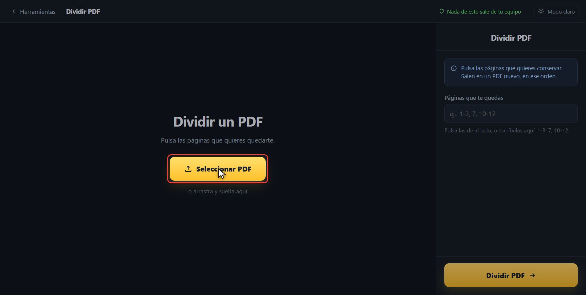 Mete tu PDF — Cómo sacar páginas sueltas de un PDF