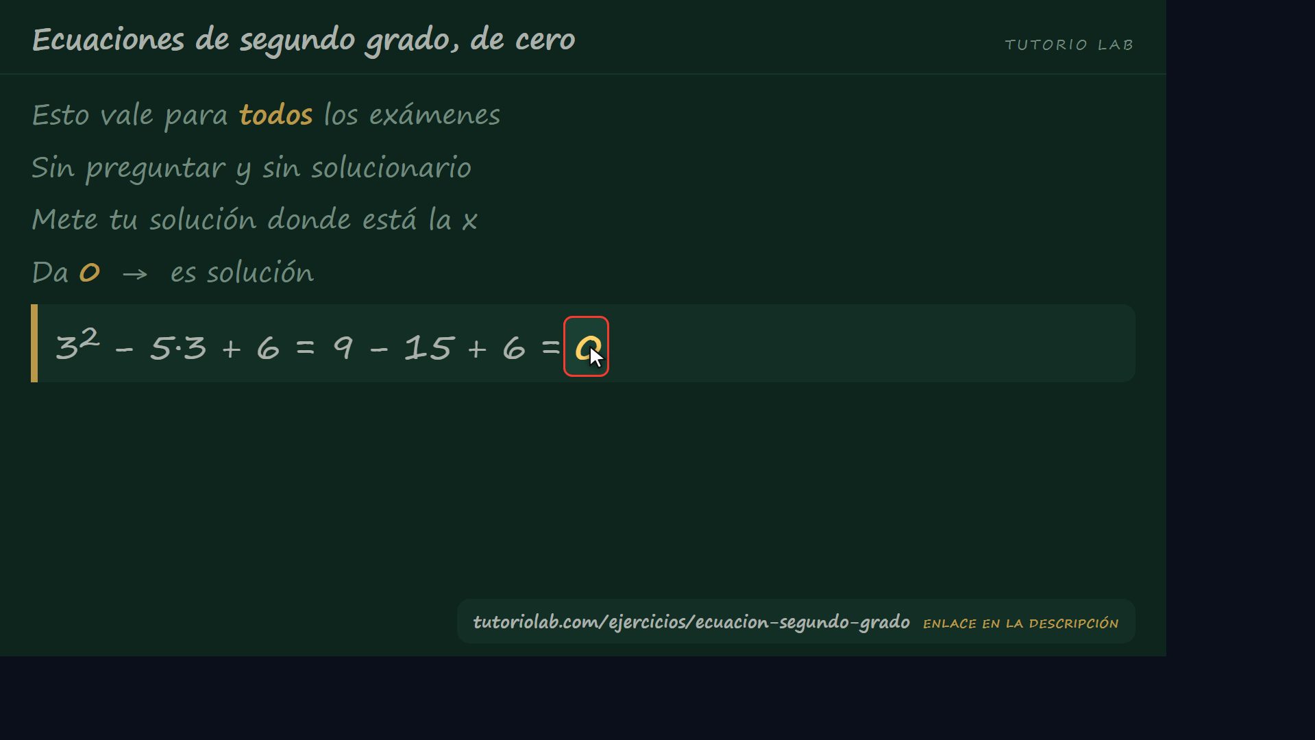 Comprueba tú mismo — Ecuaciones de segundo grado, de cero