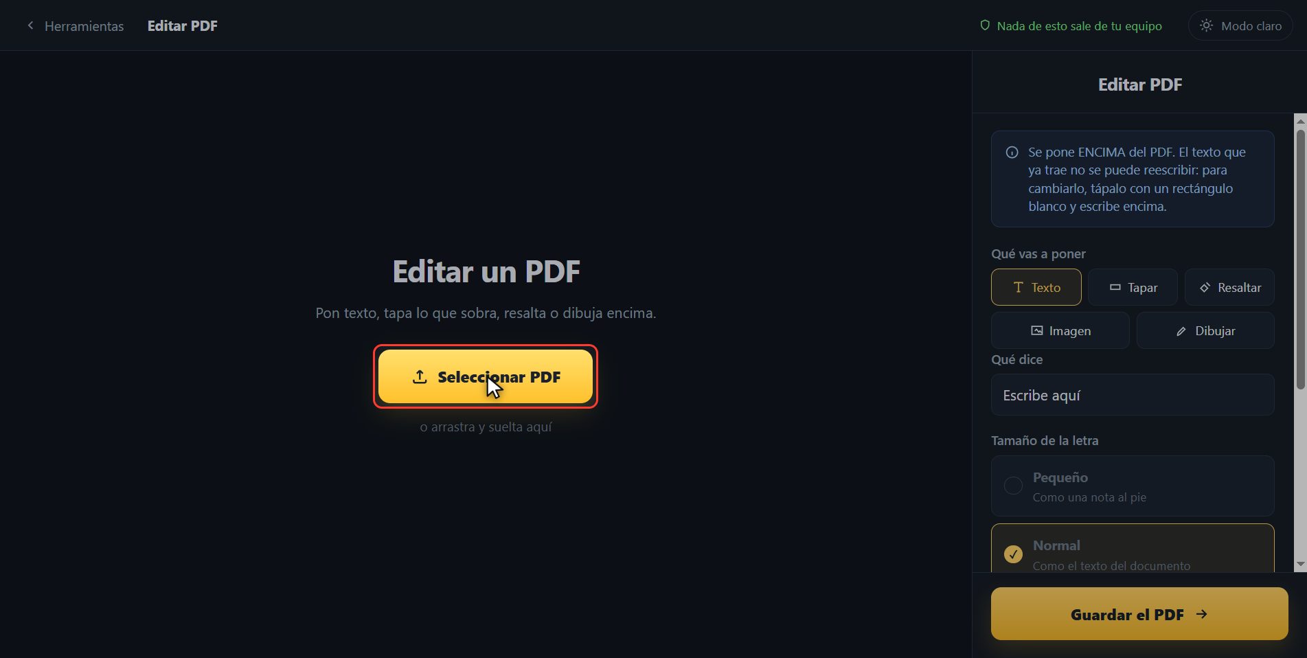 Mete tu PDF — Cómo escribir en un PDF