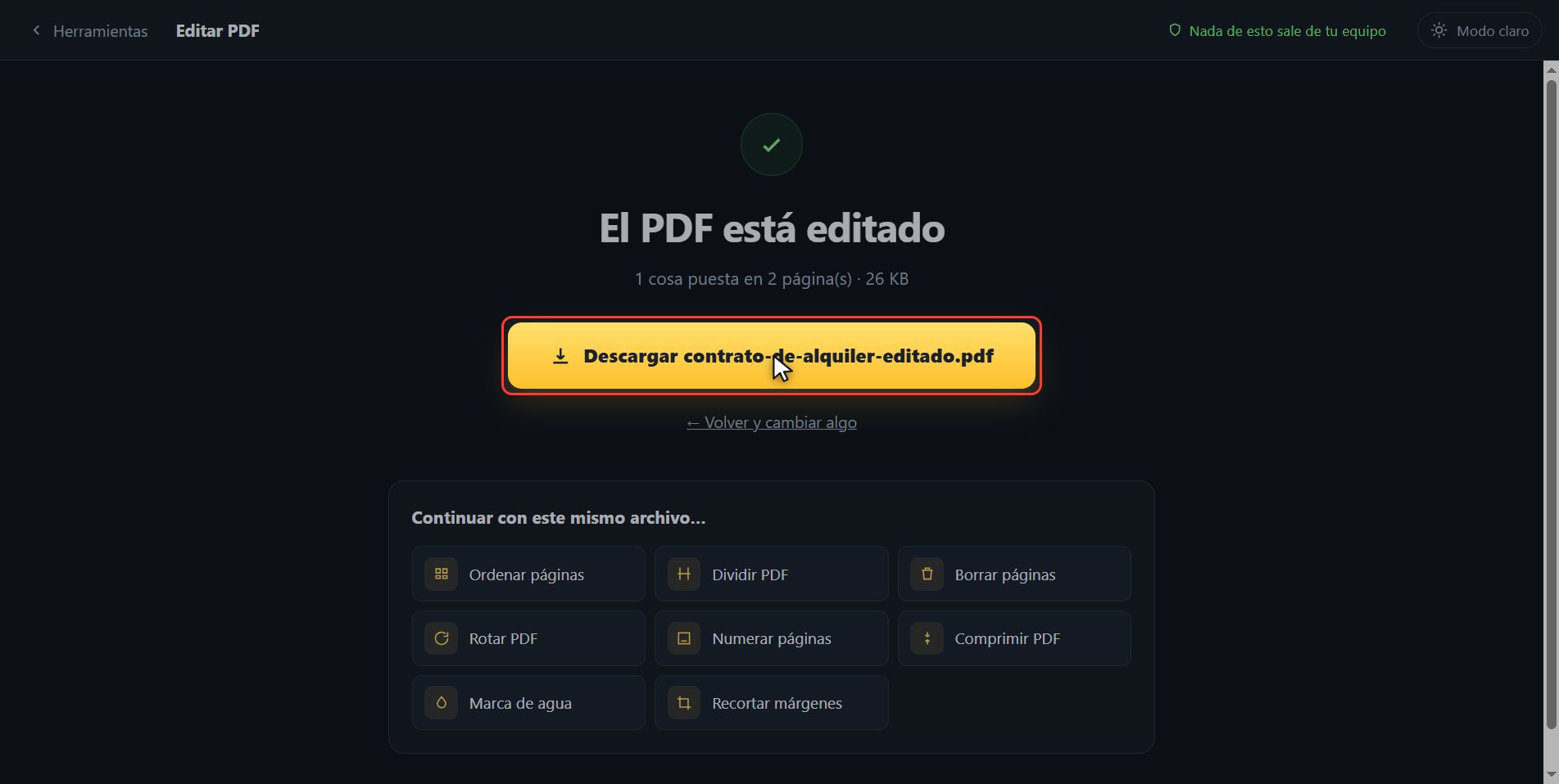 Ya lo tienes — Cómo escribir en un PDF