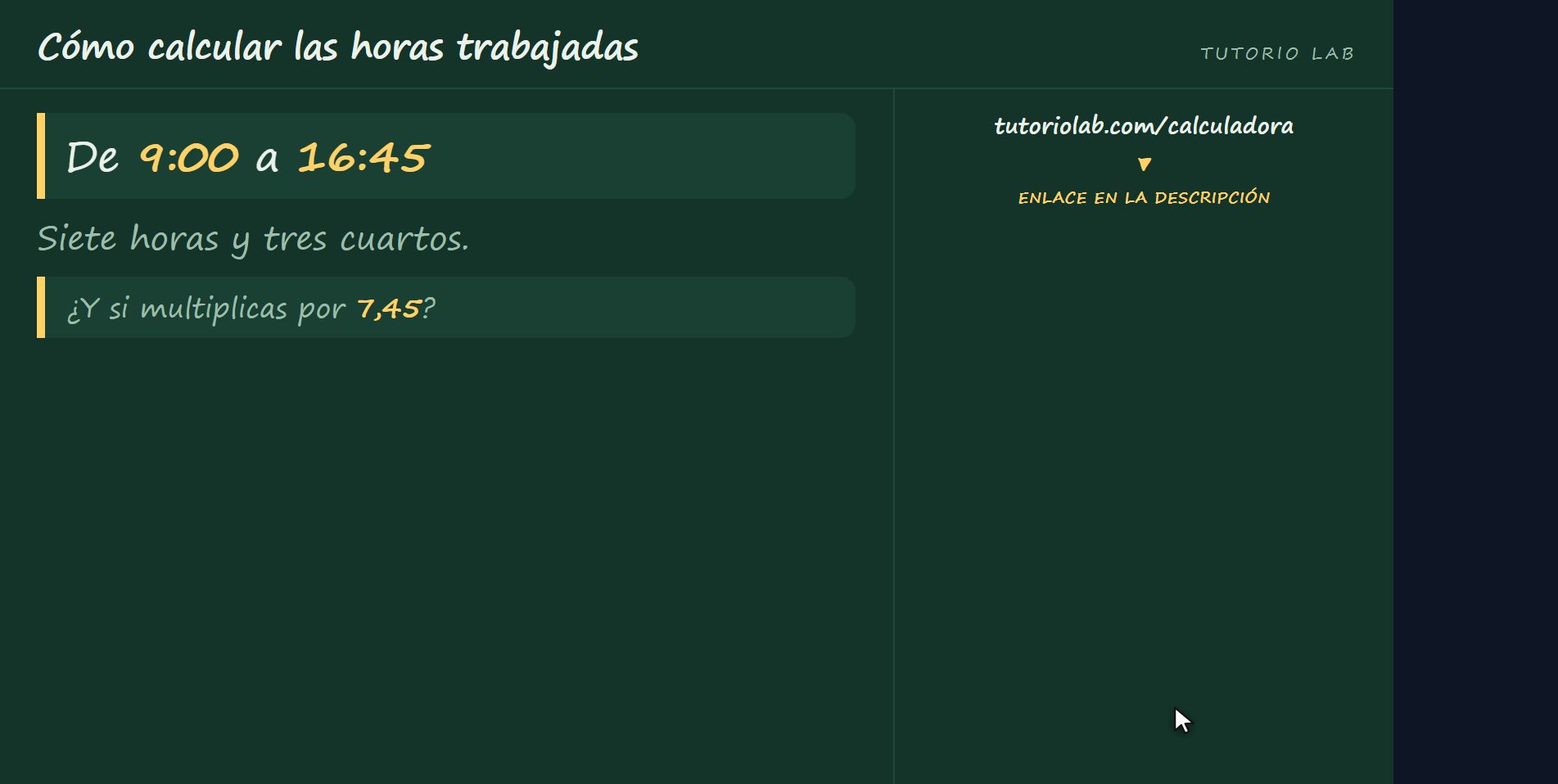 El problema — Cómo calcular las horas trabajadas