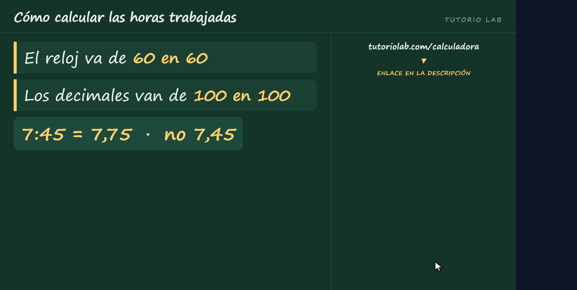El reloj no es decimal — Cómo calcular las horas trabajadas