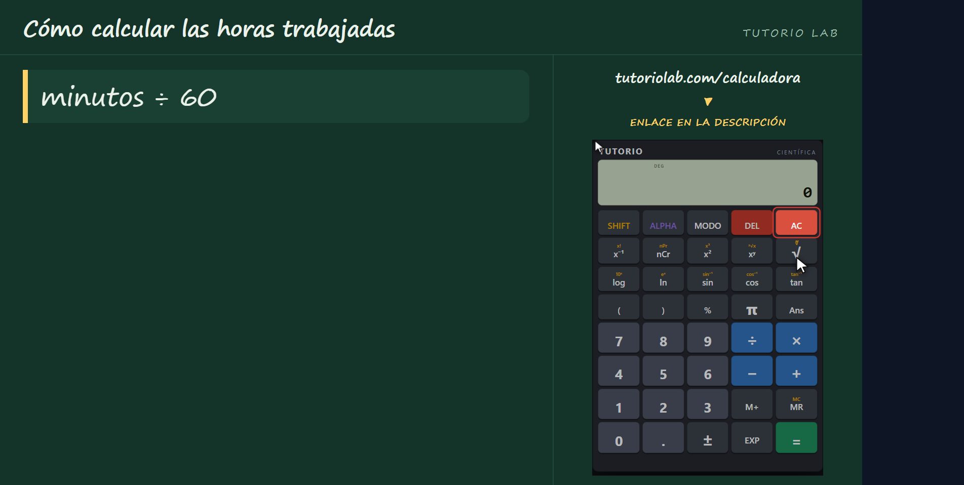 Los minutos entre 60 — Cómo calcular las horas trabajadas