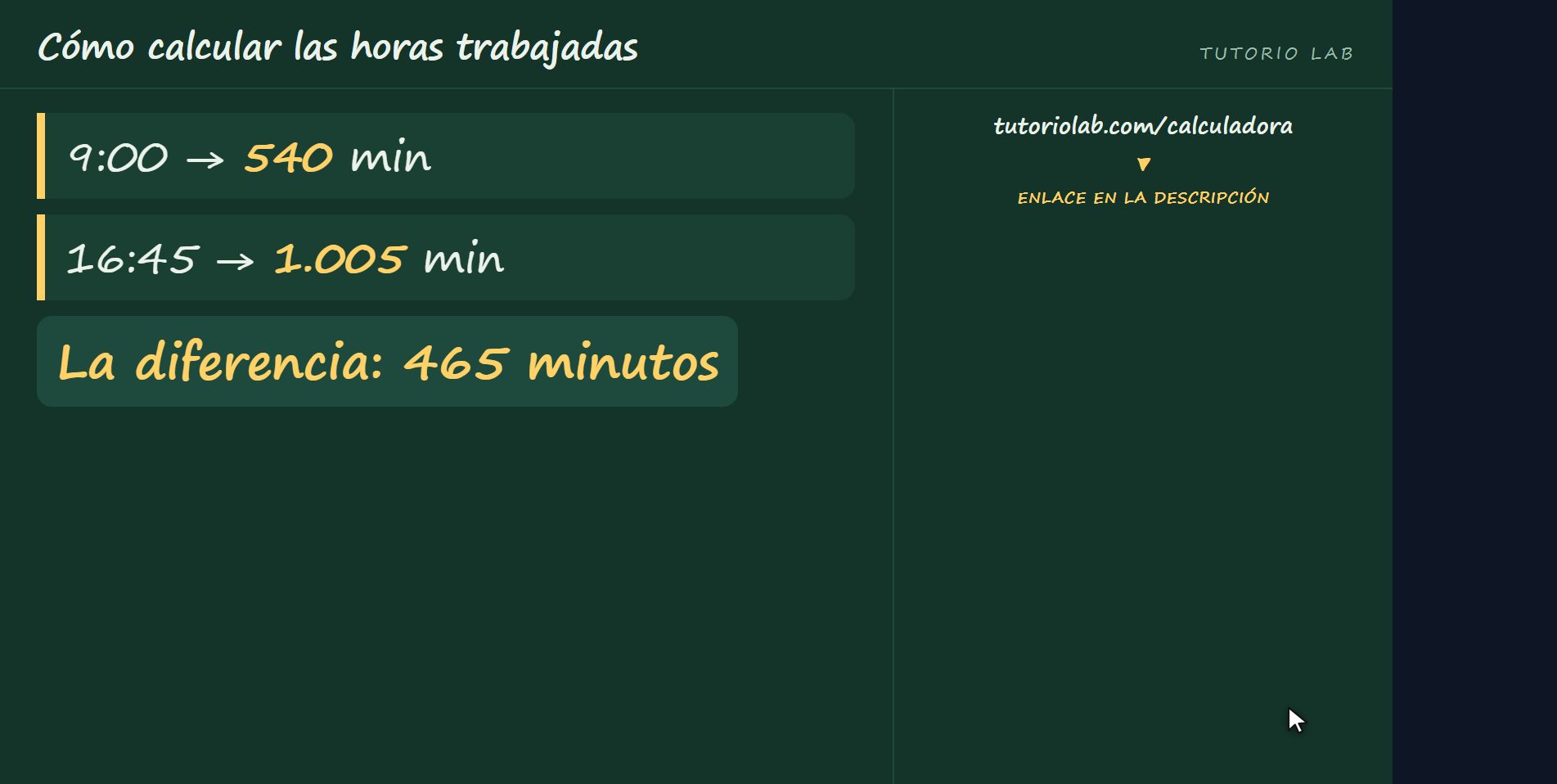 Una jornada — Cómo calcular las horas trabajadas