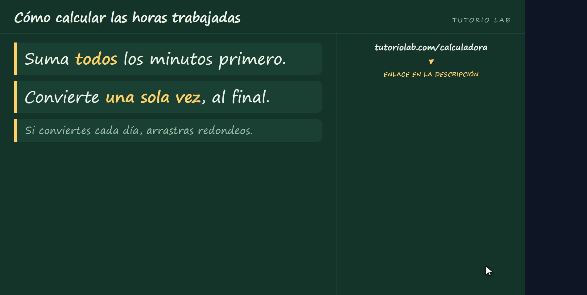 La semana entera — Cómo calcular las horas trabajadas