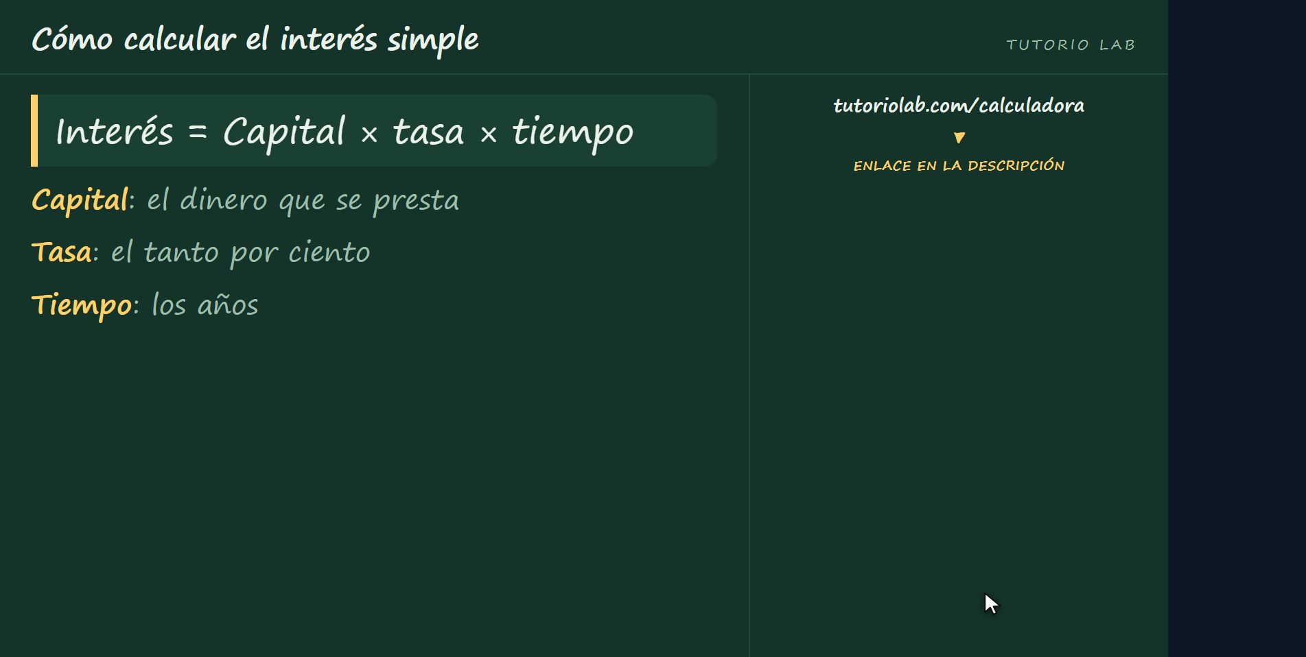 La fórmula — Cómo calcular el interés simple