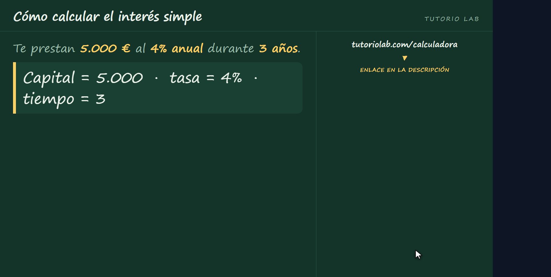 El ejemplo — Cómo calcular el interés simple